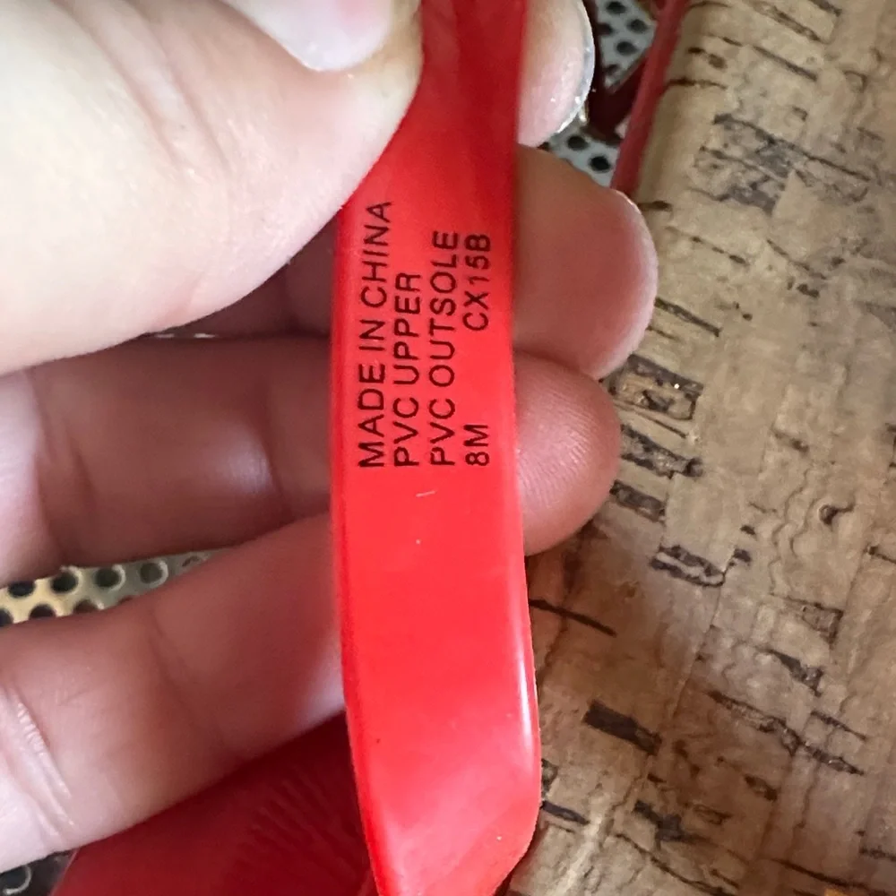 Michael Kors Red Thong Sandals with Gold Accents - Picture 4 of 4